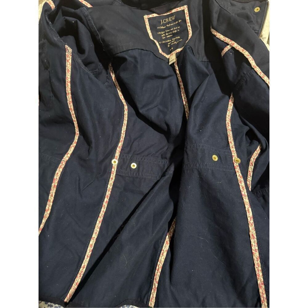 J. Crew Downtown Field utility jacket blue front zipper snap buttons L - Picture 5 of 13